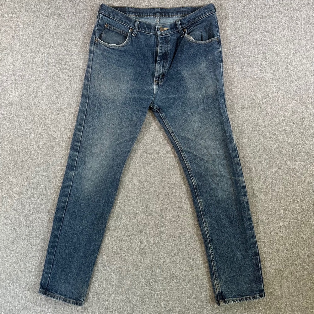 Wrangler Jeans Mens 34x32 1096FXVMF Blue Premium Quality Stretch Denim - Picture 1 of 9